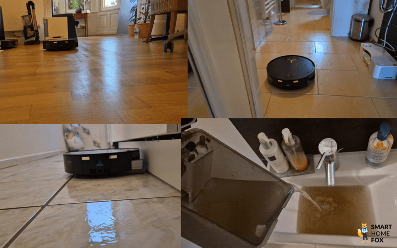 Das Wischtest-Ergebnis des ECOVACS DEEBOT X8 PRO OMNI ist zu sehen.